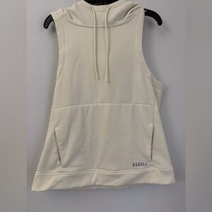 NoBull Light cream Hooded Sleeveless Sweatshirt Vest Womens Size Small S B911